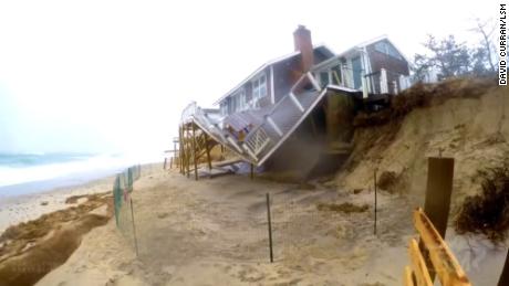 A home in the Massachusetts town of Sandwich was damaged in a December storm and is now in worse shape.