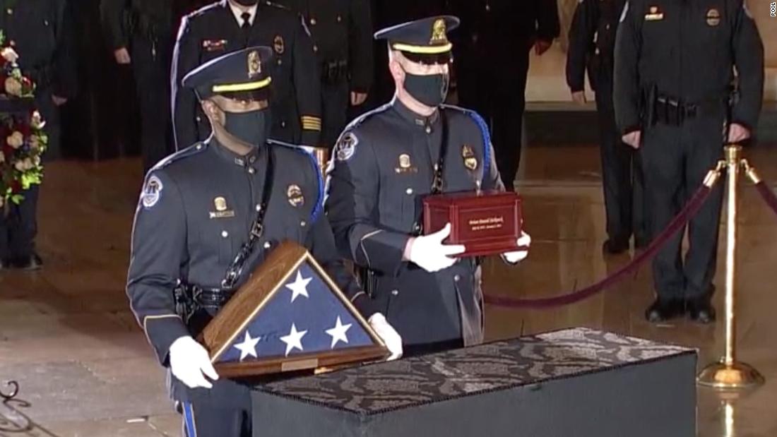 Brian Sicknick Bidens Pay Their Respects To Capitol Police Officer