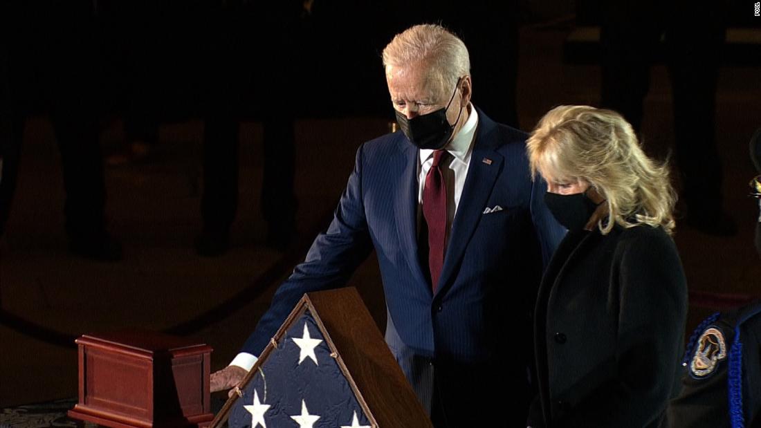 Brian Sicknick: Bidens pays tribute to Capitol Police Officer Brian Sicknick as Capitol Officer is honored