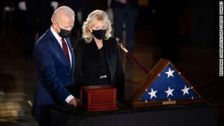 Bidens pay their respects to fallen Capitol Police Officer