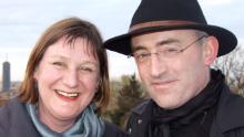 Edwina fitzPatrick with her late husband Nik Devlin, who died of Covid-19 last year. 
