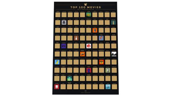 Enno Vatti 100 Movies Scratch-Off Poster 