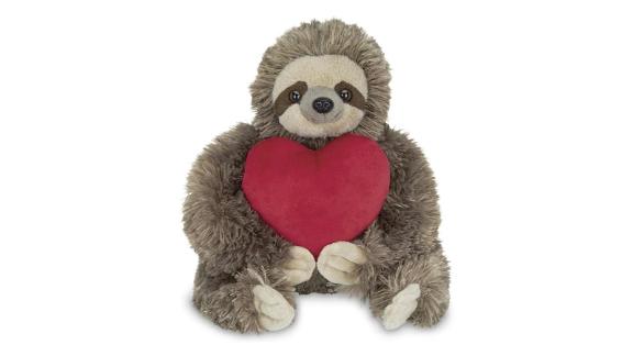 Bearington Sloth Stuffed Animal Holding Heart