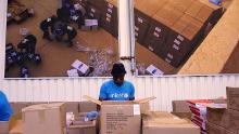 Work inside the UNICEF warehouse in Copenhagen, Denmark, in October 2020, laying the groundwork for COVAX.