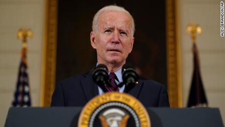 President Joe Biden speaks about the economy in the State Dinning Room of the White House, Friday, Feb. 5, 2021, in Washington. (AP Photo/Alex Brandon)