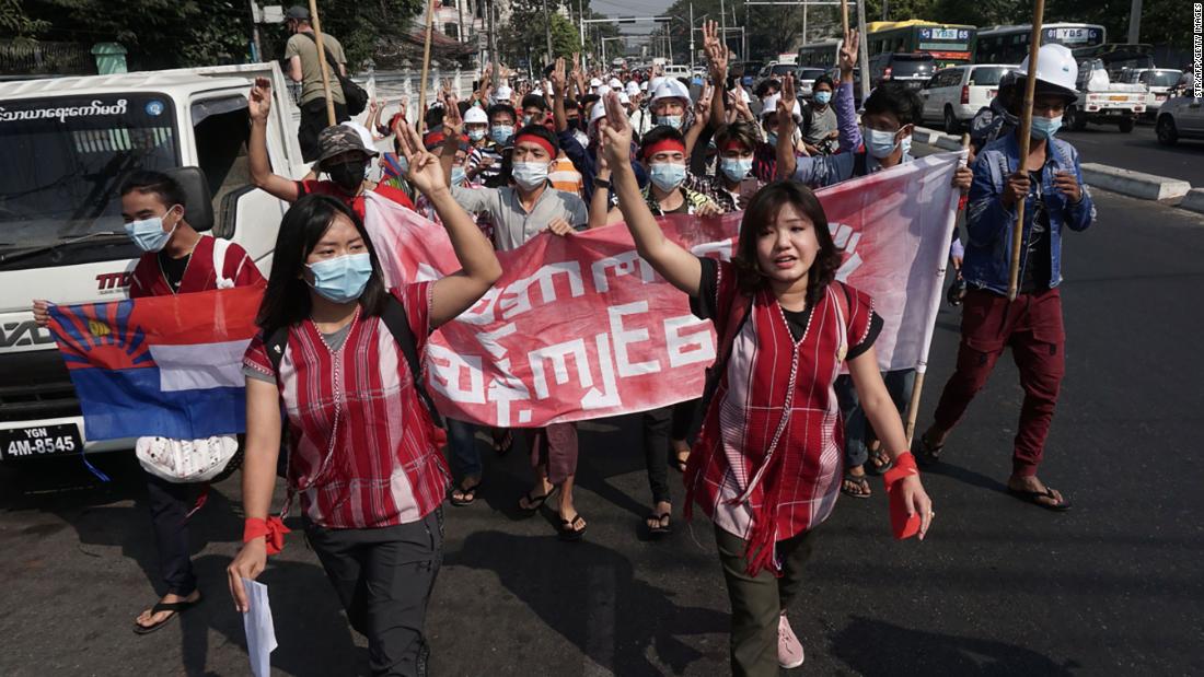 Protests erupt in Myanmar in defiance of military coup