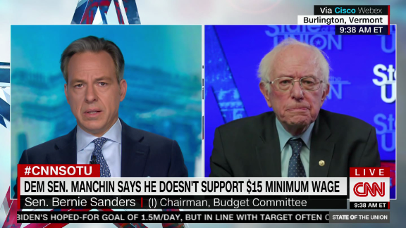 Sanders says 'room full of lawyers' is working to make case for  minimum wage