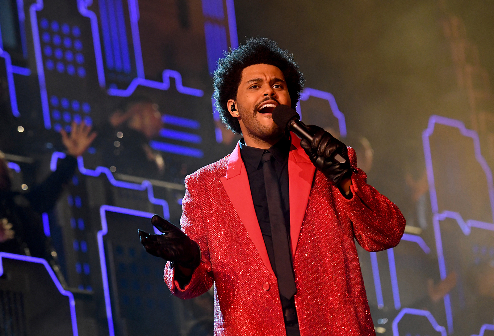 The Weeknd's red Super Bowl Givenchy jacket by was his most elaborate yet -  CNN Style