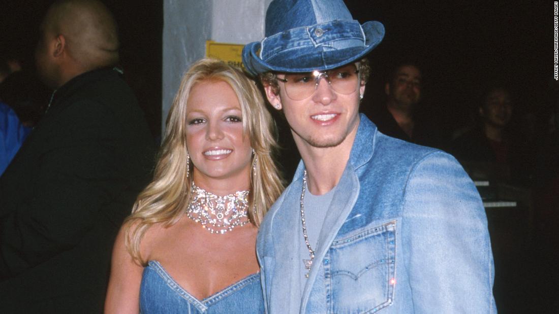 Spears and Timberlake attend the American Music Awards together in 2001. The two dated for a few years.