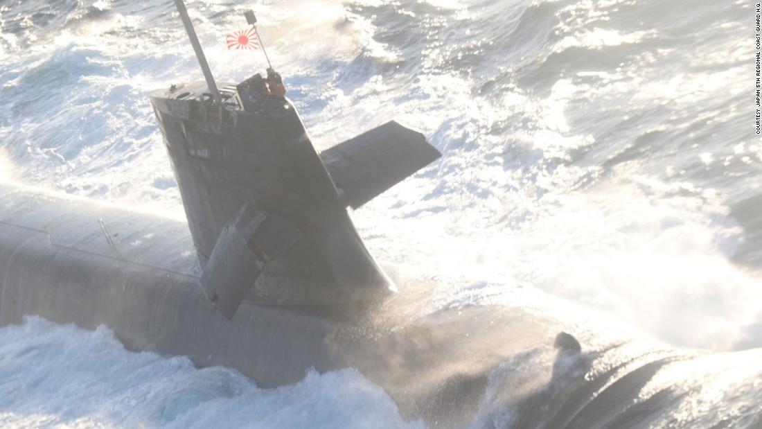 Japanese submarine Soryu collides with a commercial ship as it emerges in the Pacific