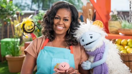 Former First Lady Michelle Obama launches a child-oriented cooking show on Netflix.