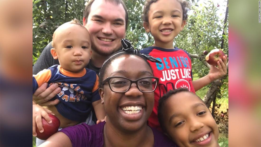 Nikki and Tyler Buskirk of Columbus, Ohio, with their three sons: Sawyer, 10; Oliver, 7; and Silas, 3.