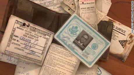 Paul Grisham&#39;s wallet still had his ID card and other memorabilia from his service in Antarctica.
