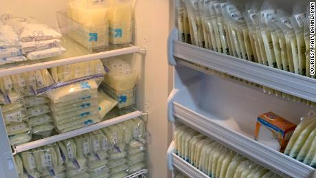 Packets of Katy Bannerman&#39;s breast milk were donated to moms who needed them.
