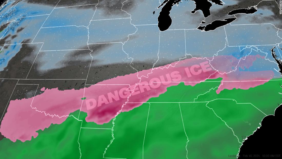 Ice storm forecast: a paralyzing storm will extend 1,600 miles in the U.S.