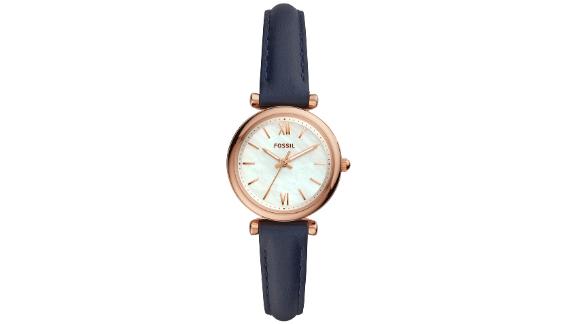 Fossil Mini Carlie Star Leather Strap Watch, 28mm