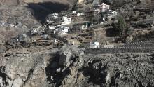 General view of Raini village in the aftermath of the avalanche and flood in Chamoli districton on February 10, 2021.