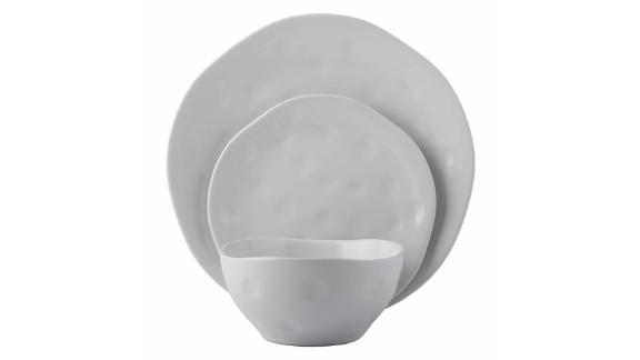CaterEco Melange Stoneware 36-Piece Irregular Shape Dinnerware Set