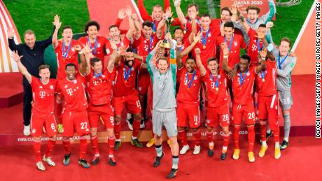 Bayern celebrates winning the Club World Cup in Qatar. 