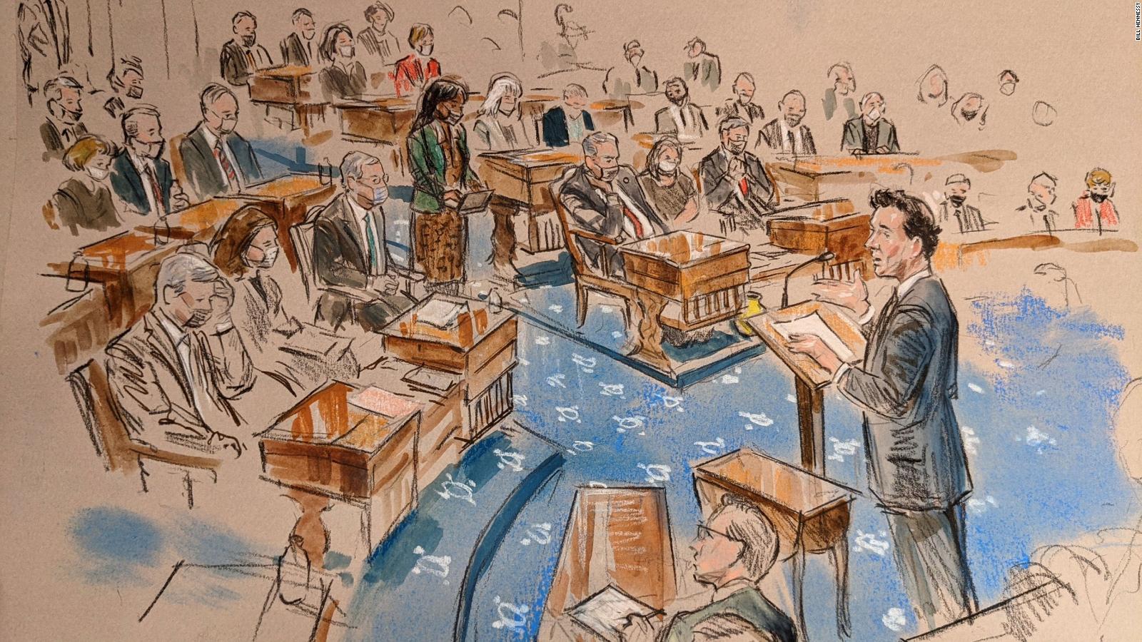 Impeachment Trial Sketches Of Senators And Empty Desks During Day 3 Cnnpolitics