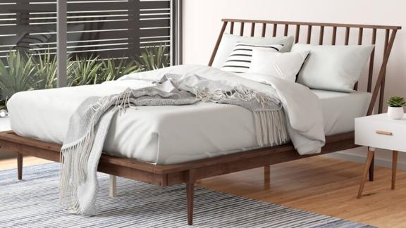 Dorinda Solid Wood Low Profile Standard Bed