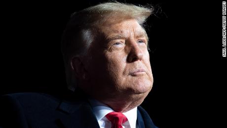 Then-President Donald Trump addresses supporters during a Make America Great Again rally in Erie, Pennsylvania, October 20, 2020. 