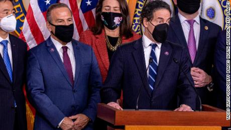 WASHINGTON, DC - FEBRUARY 13:  Lead House impeachment manager Rep. Jamie Raskin (D-MD) speaks at a press conference alongside the House impeachment magangers at the U.S. Capitol on February 13, 2021 in Washington, DC. The Senate voted 57-43 to acquit Trump of the charges of inciting the January 6 attack on the U.S. Capitol.  (Photo by Tasos Katopodis/Getty Images)