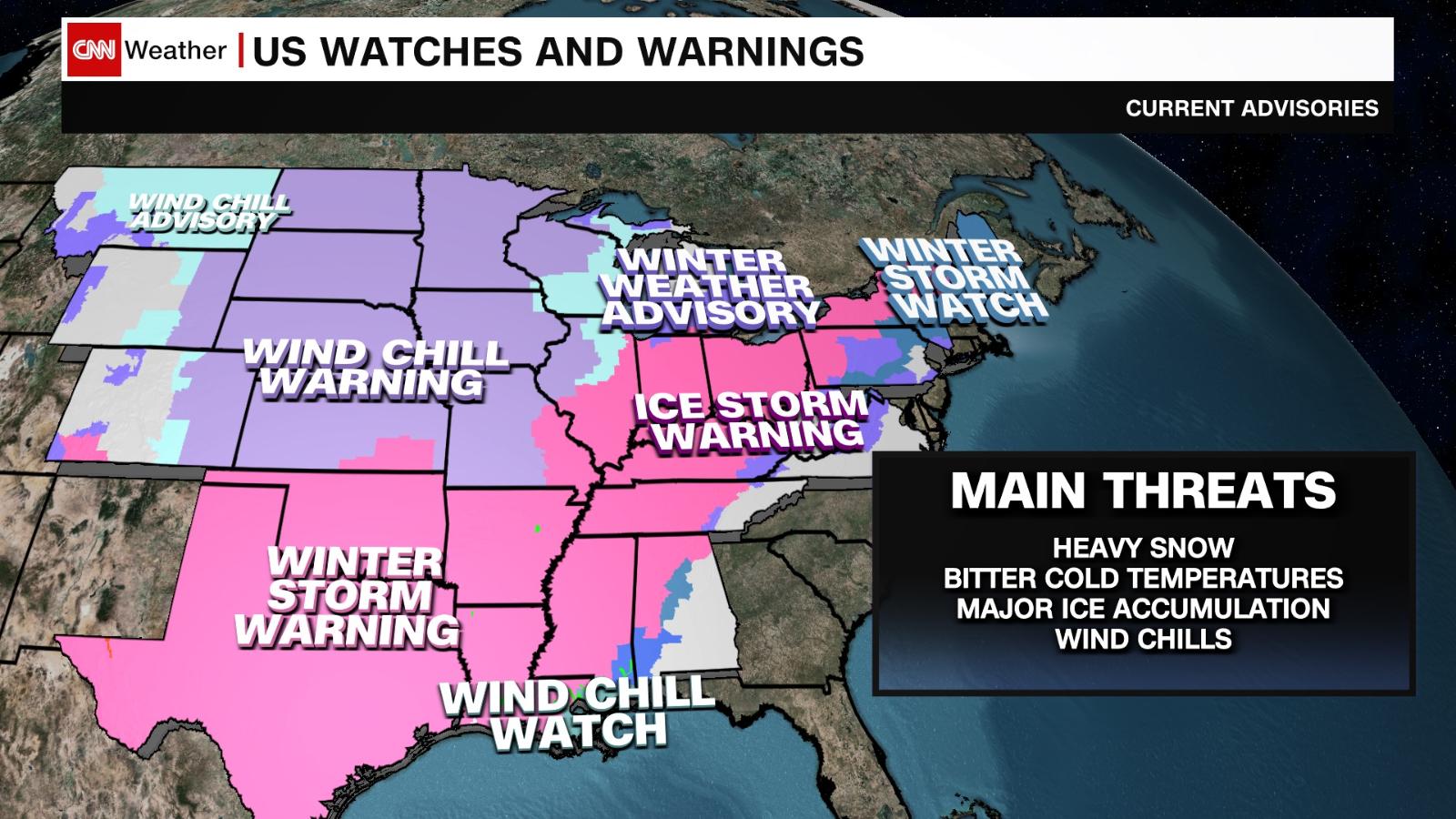 Current Winter Storm Map South Central Us Is Bracing For Another Brutal Round Of Sub-Freezing  Temperatures, Snow And Ice - Cnn