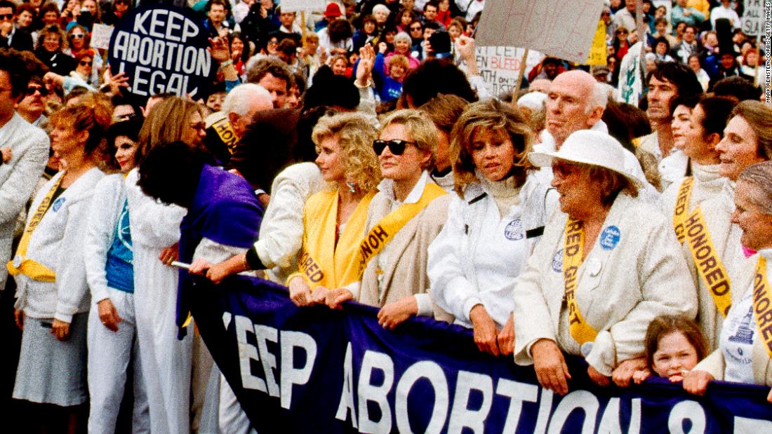 In 1989, Fonda was among the celebrity activists taking part in a March for Women&#39;s Lives in Washington, DC.