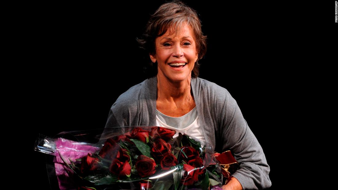 Fonda takes a bow during the curtain call for the Broadway play &quot;33 Variations&quot; in 2009.