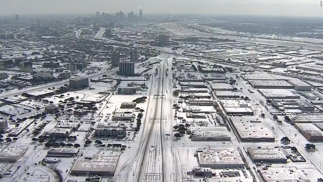 Metro areas across Texas and Oklahoma were buried in inches of snow which c...
