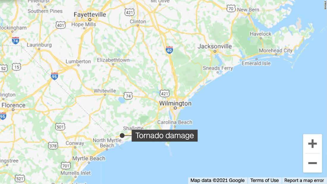 After a damaging tornado, rescue teams head to coastal North Carolina area to search for missing persons