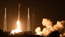 A SpaceX Falcon 9 rocket carrying the 19th batch of approximately 60 Starlink satellites launches from pad 40 at Cape Canaveral Space Force Station in Cape Canaveral, FL, on February 15, 2021. The satellites are part of a constellation designed to provide broadband internet service around the globe.