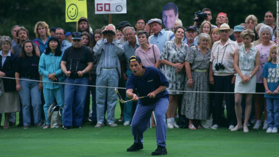 Adam Sandler Celebrates 'Happy Gilmore's' 25th Anniversary with Incredible  Golf Shot: 'Shooter McGavin, This Is For You