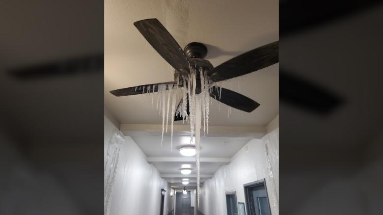 Thomas Black shared an image of icicles hanging from his ceiling fan in Dallas.