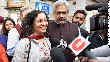 Priya Ramani after getting bail in her defamation case on February 25, 2019, in New Delhi, India.