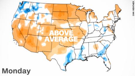 Dramatic temperature shift in store for many frozen locations