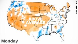 Dramatic temperature shift in store for many frozen locations