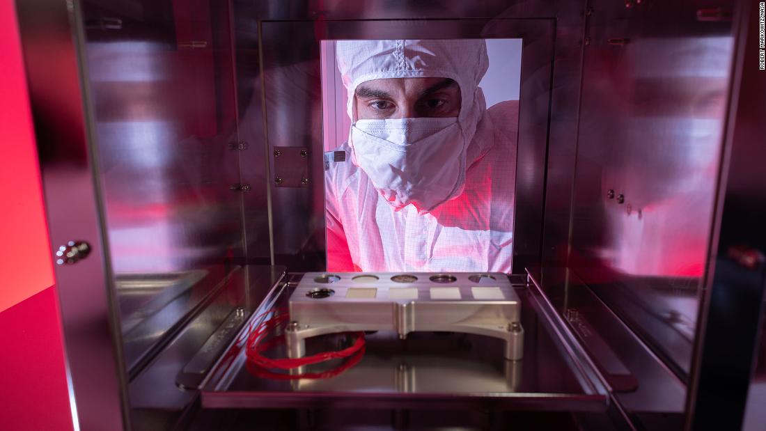 This piece of hardware, designed at NASA&#39;s Johnson Space Center, will carry the first spacesuit materials to Mars to see how they hold up. It will also carry a piece of a Martian meteorite back to the surface of the planet so scientists can observe how it changes over time.