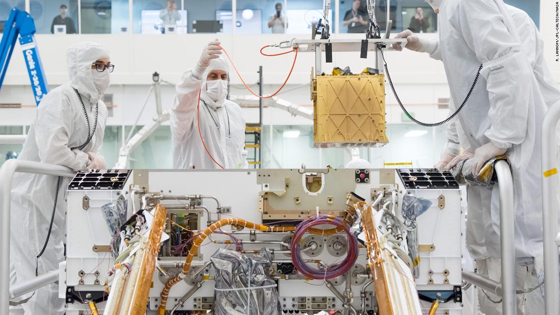 NASA workers install the Mars Oxygen In-Situ Resource Utilization Experiment, aka MOXIE, into the chassis of the Perseverance rover in March 2019. This experiment will attempt to convert Martian carbon dioxide into oxygen. This could help NASA scientists learn how to produce not only rocket fuel on Mars, but also oxygen that could be used during future human exploration of the red planet.