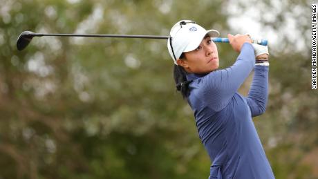HOUSTON, TEXAS - DECEMBER 11: Danielle Kang of the United States plays her shot from the 12th tee during the second round of the 75th U.S. Women&#39;s Open Championship at Champions Golf Club Jackrabbit Course on December 11, 2020 in Houston, Texas. (Photo by Carmen Mandato/Getty Images)