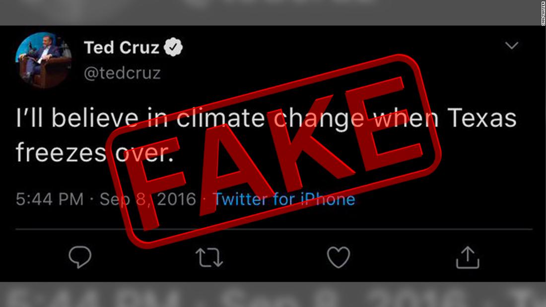 Fact check: ‘When Texas freezes’ is tweet a fake, not from Ted Cruz
