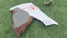 Debris from an airplane fell in a soccer field in Broomfield, Colorado Saturday.