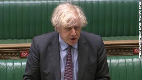 Prime Minister Boris Johnson giving his speech to Parliament, in in the House of Commons, London, about setting out the road map for easing coronavirus restrictions across England. Picture date: Monday February 22, 2021. (Photo by House of Commons/PA Images via Getty Images)