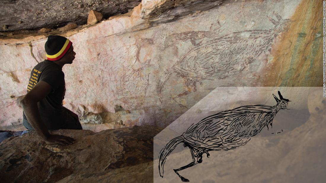 Wissenschaftler haben entdeckt, dass das Känguru, das vor mehr als 17.000 Jahren gemalt wurde, das älteste Felsbild in Australien ist