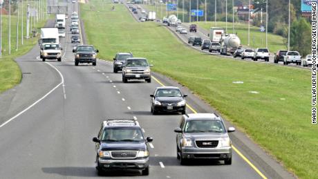 Motorists drive their vehicles along Interstate 20 in Shreveport, Louisiana, in a file photo from 2007.