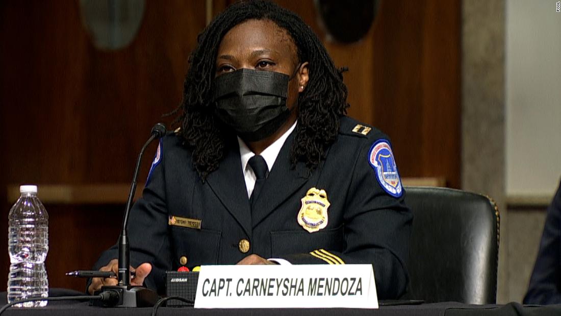 Carneysha Mendoza, captain of the US Capitol Police, describes chemical burns suffered during the attack