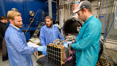 Chris Depuma (left), gives guidance on the PRAM in Washington, DC, on October 10, 2019. 