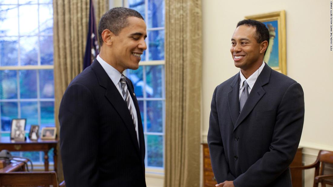 President Barack Obama hosted Woods in the White House Oval Office in April 2009.