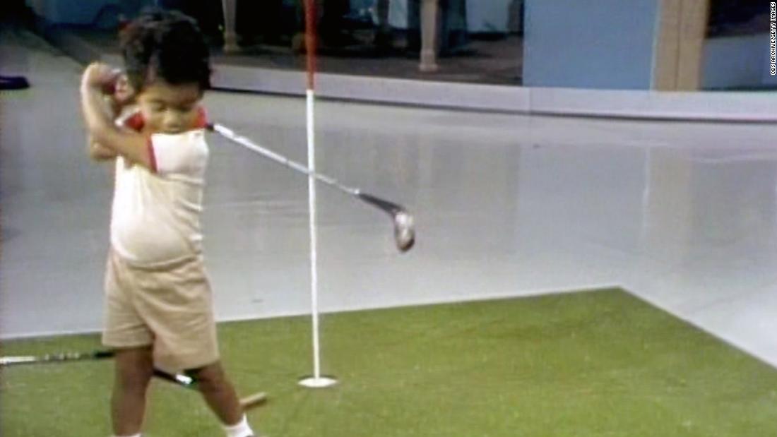 Woods had his first brush with fame when he was just 2 years old. The young golfing prodigy appeared on &quot;The Mike Douglas Show&quot; in 1978, winning a putting contest with comedian Bob Hope.